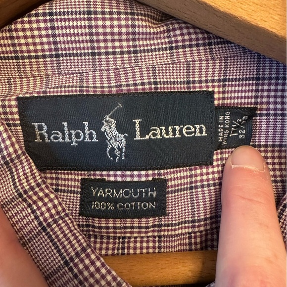 Ralph Lauren Yarmouth Cotton Purple & White Button Down Mens Shirt NEW W/O TAGS - Picture 5 of 13